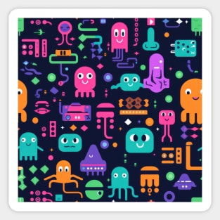 Playful Arena: Whimsical Monster Mates Sticker